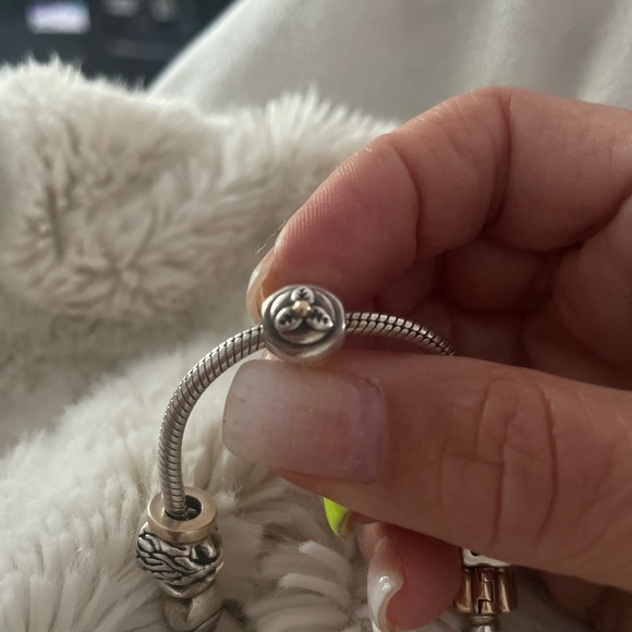 PANDORA Silver BRACELET with 11 Gold and SILVER  CHARMS !!!!!! - Picture 9 of 13